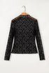 Sheer Floral Lace Long Sleeve Slim Fit Top